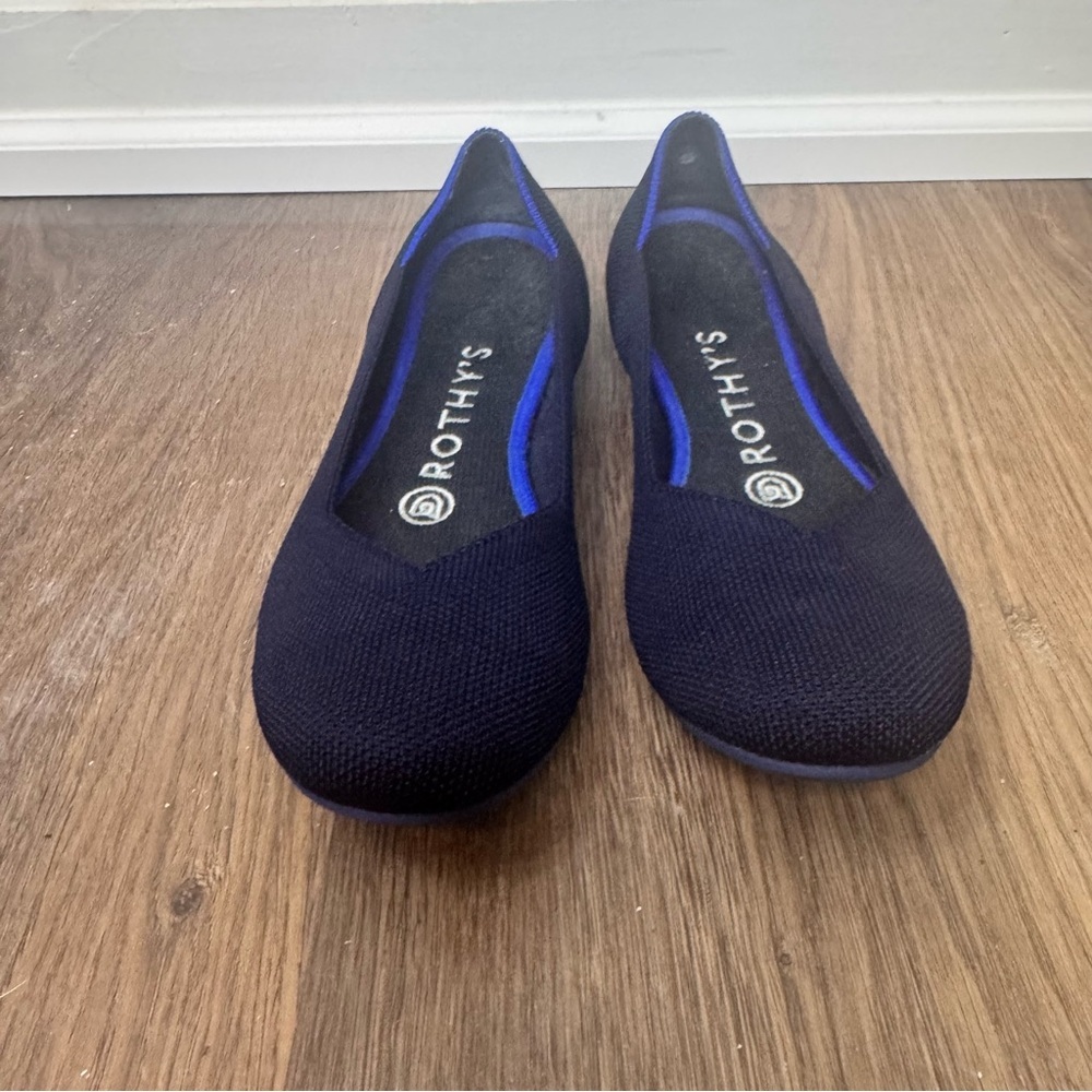 Rothy's Women's Flats Black and Blue with Royal Blue Trim - Size 6